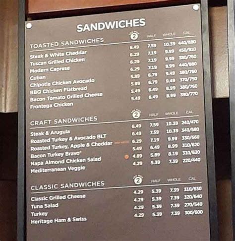 panera bread las vegas menu.